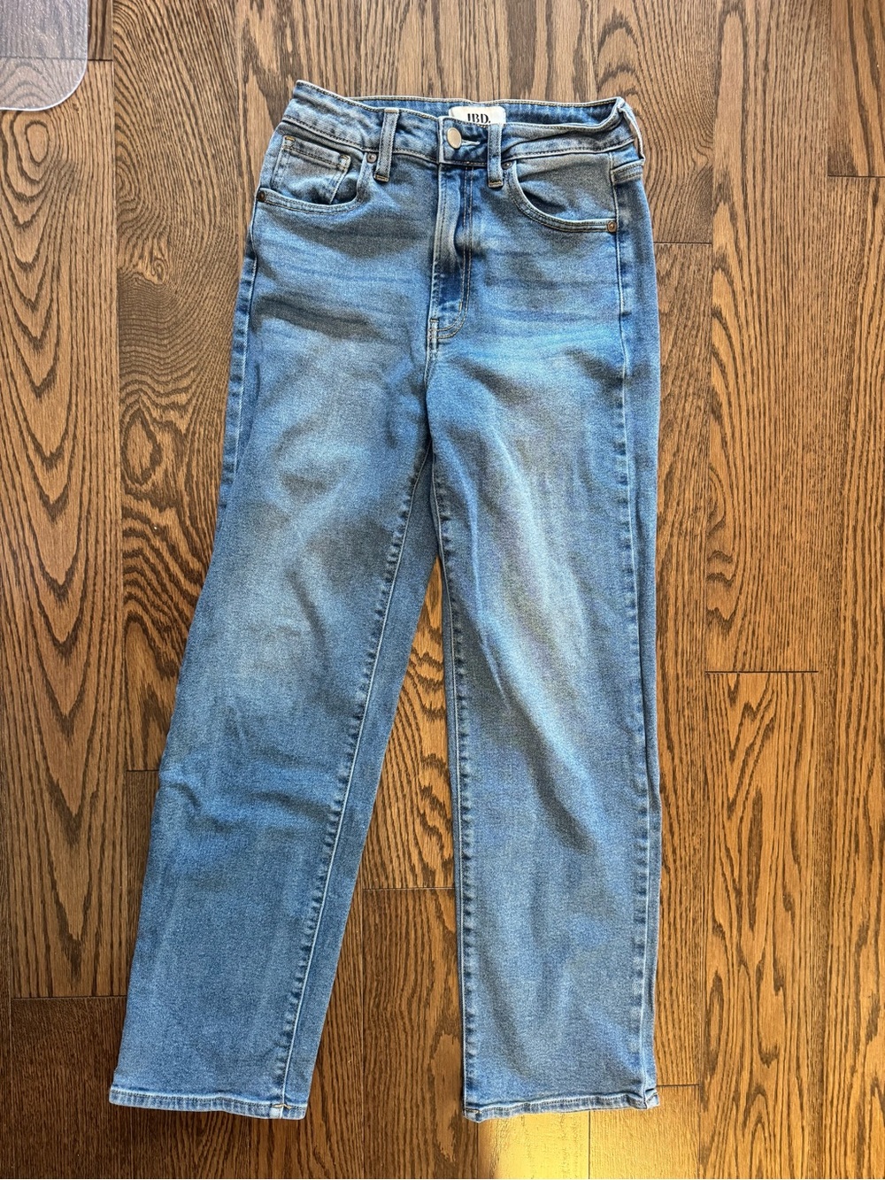 JBD Label High-Rise Straight Leg Jeans — Light Blue
